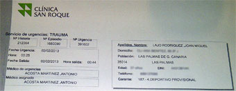 Parte m&eacute;dico de urgencias